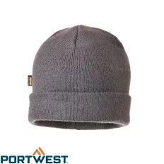   Portwest B013 bélelt kötött sapka, szürke (insulatex bélés)