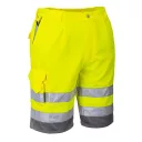 Portwest E043 Hi-Vis rövidnadrág, sárga-szürke - 3XL méret (35% pamut, 65% poliészter - 245g/m2)