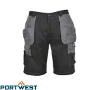 Portwest KS18 Granite rövidnadrág, fekete-szürke - M méret (35% pamut, 65% poliészter - 245g/m2)