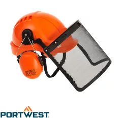   Portwest PW98 védősisak rostéllyal és hallásvédő fültokkal (SNR 27 dB)