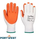 PORTWEST A135 Tough Grip strapabíró vastag latex tenyérmártott kesztyű 3131X - méret: 10 (fehér-narancs)