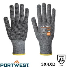   PORTWEST A640 Sabre pontozott vágásbiztos védőkesztyű (méret: 10)