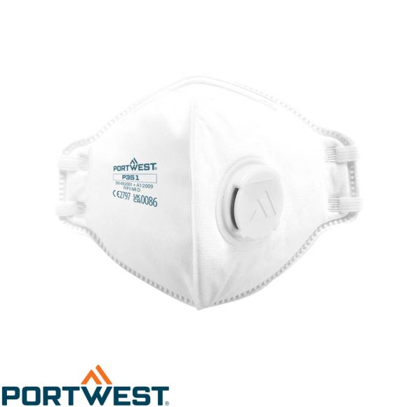 Portwest P351 FFP3 NR D szelepes félbehajtható pormaszk