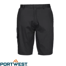   Portwest S790 rövidnadrág, fekete - L méret (35% pamut, 65% poliészter - 210g/m2)