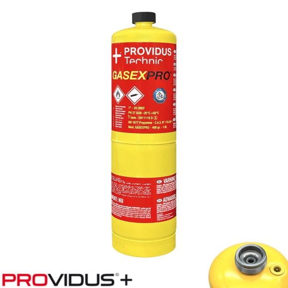 Providus GASEXPRO gázpalack, propilén 400 g - CGA-600 (1"-20 UNEF csatlakozás)