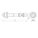RAWL R-XPT-08075/10 alapcsavar repedésmentes betonhoz - M8x75/10 mm (ETA)