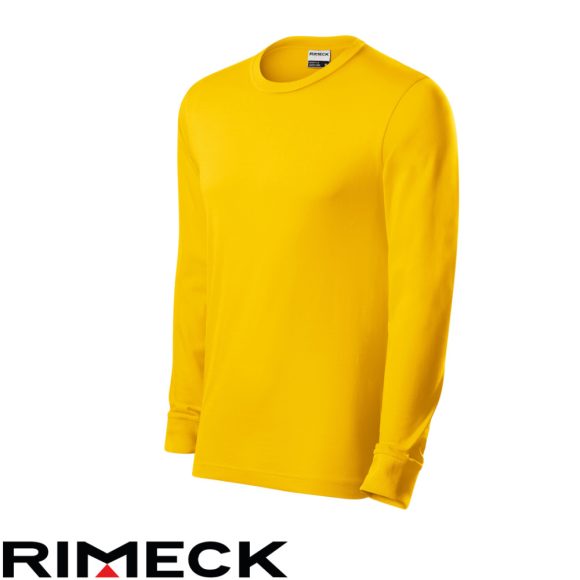 Rimeck Resist LS R05 hosszú ujjú póló, sárga 04 - L méret (unisex, 100% pamut, 160 g/m2)