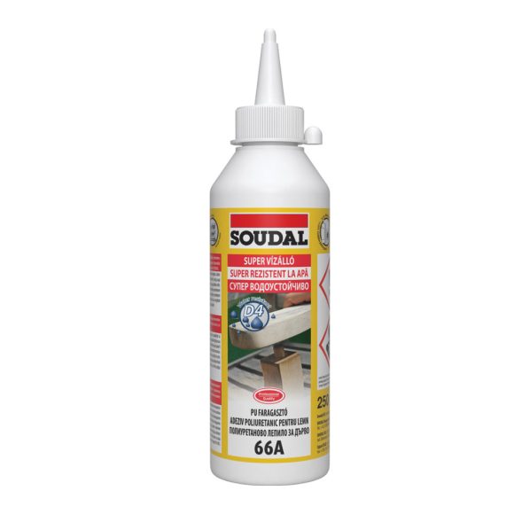 Soudal 66A poliuretán faragasztó D4 - 250 ml (vízálló)