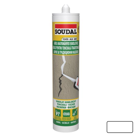 Soudal vakolatjavító akril 280 ml (fehér)