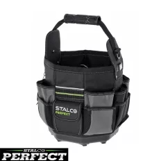   Stalco Perfect S-76280 profi szerszámtáska, nyitott - 28x28x38 cm (46 zseb, vállpánt)