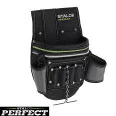   Stalco Perfect S-76292 profi szerszámtartó táska, övre fűzhető - 32x21,5 cm (16 zseb)