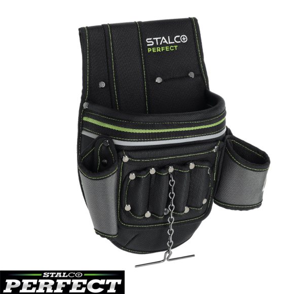 Stalco Perfect S-76292 profi szerszámtartó táska, övre fűzhető - 32x21,5 cm (16 zseb)