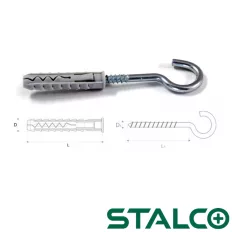 Stalco KHS-10 műanyag dübel kampóval 10x50