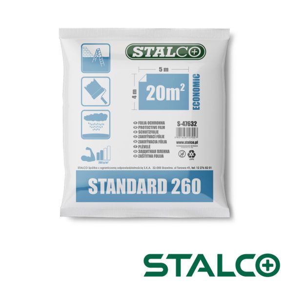 Stalco S-47630 takarófólia LDPE 300g normál, fekete - 4x5m (20m2)