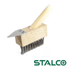   Stalco S-47772 térkő és fugatisztító kefe nyéllel (acél sörték)