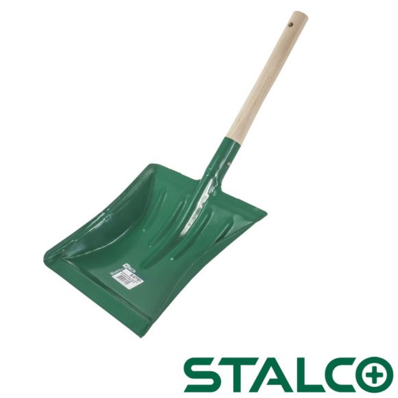 Stalco S-47781 acél lapát, rövid fa nyéllel - 22,5x52 cm