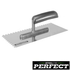   Stalco Perfect S-73108 glettvas 280x130 mm - fogazott 8x8 mm (inox, lakkozott bükkfa nyél)