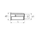 mikroperemes szegecsanya, acél, nyitott, kerek, rovátkolt M4x10/6 (0,5-2,0 mm vtg) (horganyzott)
