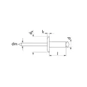 nyitott nagyfejű popszegecs alu-acél 3,2x8x9,5 mm (ASG)