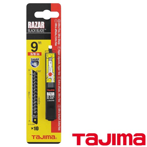 Tajima LCB30RB RAZAR pótpenge tapétavágóhoz, fekete, 9 mm, 10 darab