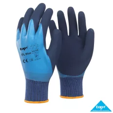   TOP FL BLUE latex duplán mártott védőkesztyű - érdesített (méret: 10)