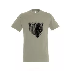   TOP medve mintás póló, khaki  - 3XL méret (100% pamut, 190 g/m2)