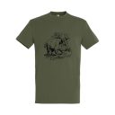 TOP vaddisznó mintás póló, military zöld  - 4XL méret (100% pamut, 190 g/m2)