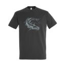 TOP harcsa mintás póló, sötétszürke  - M méret (100% pamut, 190 g/m2)