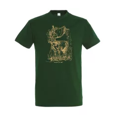   TOP szarvas mintás póló, üvegzöld  - 3XL méret (100% pamut, 190 g/m2)