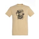 TOP kutya mintás póló, homok  - 3XL méret (100% pamut, 190 g/m2)