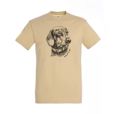   TOP kutya mintás póló, homok  - 3XL méret (100% pamut, 190 g/m2)