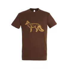   TOP róka mintás póló, barna  - 3XL méret (100% pamut, 190 g/m2)