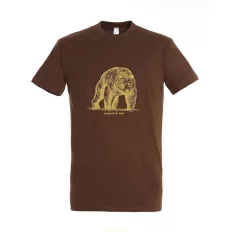   TOP Grizzly medve mintás póló, barna  - 4XL méret (100% pamut, 190 g/m2)