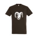 TOP muflon mintás póló, csokoládébarna  - S méret (100% pamut, 190 g/m2)