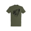 TOP farkas mintás póló, military zöld  - S méret (100% pamut, 190 g/m2)