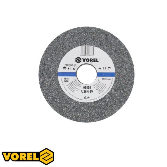 Vorel 08865 elektrokorund köszörűkorong 150x17x12,7 mm (A 60P 5V)