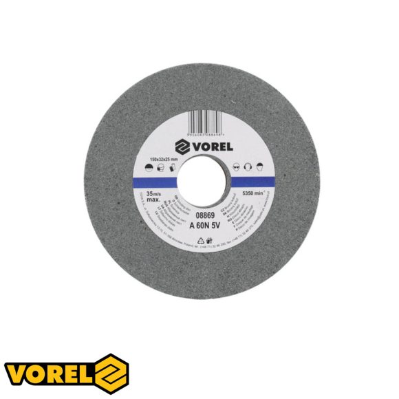 Vorel 08869 elektrokorund köszörűkorong 150x25x32 mm (A 60N 5V)