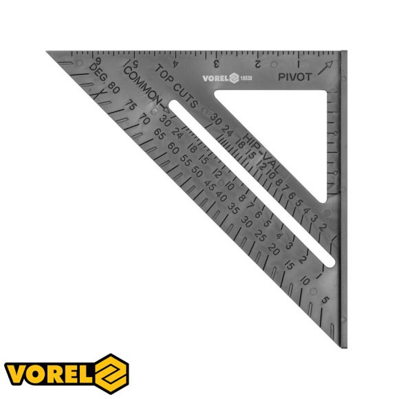 Vorel 18530 talpas derékszög vonalzó, műanyag 180 mm