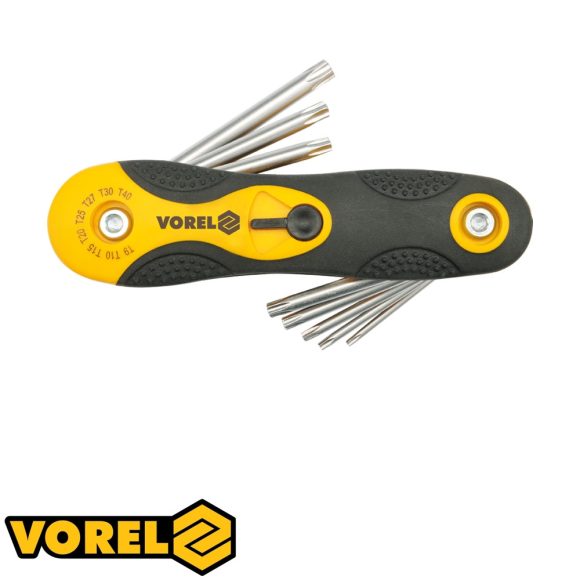 Vorel 56507 szétnyitható torx kulcs, 8 részes T9-T40 - CrV