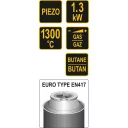 Vorel 73412 gázégő pisztoly, piezo 1,3kW 1300°C