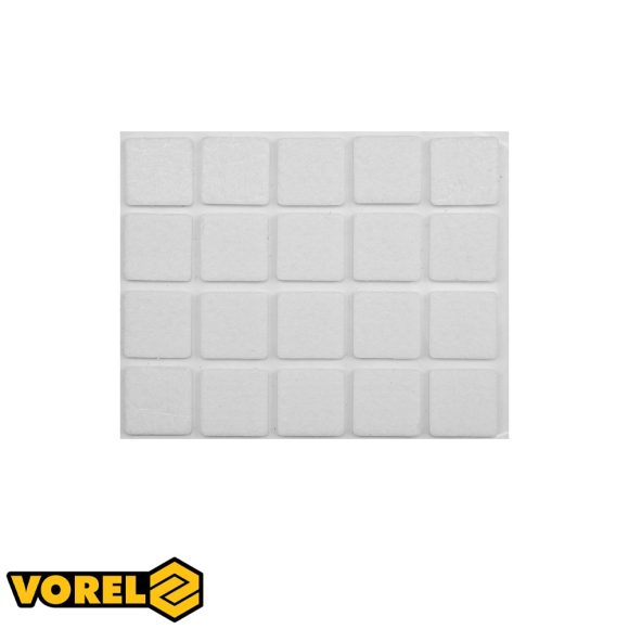 Vorel 74841 öntapadós filc bútoralátét - 20x20 mm (20 db/csomag, fehér)