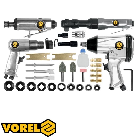 Vorel 81142 pneumatikus szerszám és tartozék készlet, 33 részes