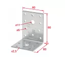 Vormann 070913000 derékszögű szöglemez, 80x60x60 mm (2,5 mm vtg, horganyzott)