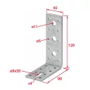 Vormann 070917000 derékszögű szöglemez, 120x90x40 mm (4,0 mm vtg, horganyzott)