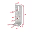 Vormann 070919000 derékszögű szöglemez, 110x35x40 mm (2,5 mm vtg, horganyzott)