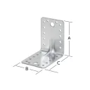 Vormann 070932000 derékszögű szöglemez, erősített, 90x90x65 mm (2,5 mm vtg, horganyzott)