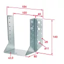 Vormann 070975000 külső gerendatartó, 100x140 mm (horganyzott)