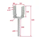 Vormann 071297000 erősített oszloptalp, betonozható, 101x60x125/325 mm (tűzihorganyzott)