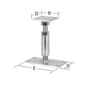 Vormann 071329000CE oszloptalp (állítható) (talpas), 150x70x80 mm (horganyzott)