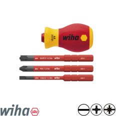   Wiha 41230 slimVario szigetelt bittartó marokcsavarhúzó szett - SL, PH, PZ/SL (VDE 1000V, 4 részes)